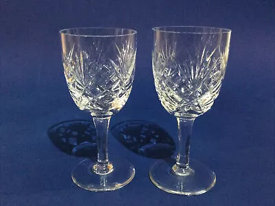 Buy Crystal Glass 2 X Hand Cut Sherry Glasses • 7.95£