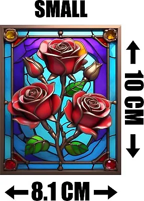Buy Roses Decorative Stained Glass Effect Static Cling Window Sticker Gift • 3.49£
