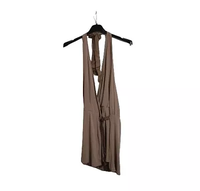 Buy Free People Dress Women's Size L Nude Beige River Rock Gemma Halter Jersey  • 29.99£