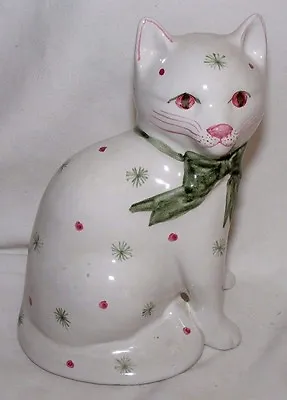 Buy Vintage Rye Studio Pottery  Cat With Pussy Bow Hand Painted 5.5  High • 44.99£