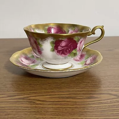Buy Royal Albert Heavy Gold Old English Rose Tea Cup And Saucer Set • 62.46£