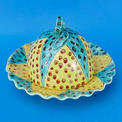 Buy Vintage Mid Century ITALIAN ART POTTERY Butter Dish & Cover - Marked Italy 99/1 • 38£