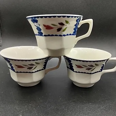 Buy 3 Teacups Adams China England Lancaster Pattern Gaudy Dutch Style 6-oz Capacity  • 11.48£