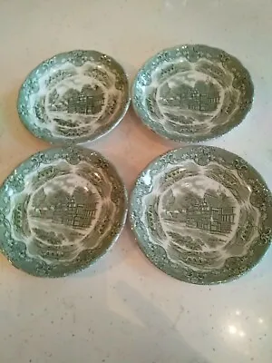Buy 4 Green And White Grindley English Country Inns Saucers, The Bear's Head • 14.50£