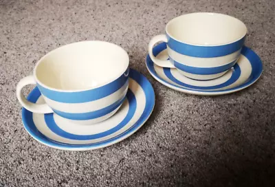 Buy A Pair Of T.G. Green Blue Cornishware Cups And Saucers TTC Stamp • 10£