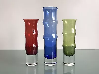 Buy Aseda Glasbruk Bo Borgstrom Bamboo Glass Vase Swedish Scandinavian 1960s 1970s • 59.99£