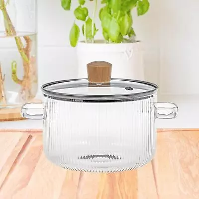 Buy Glass Cooking Pot Clear Glass Saucepan With Cover For Tea • 16.68£