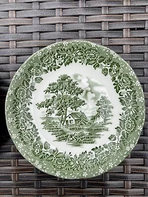 Buy Vintage Decorative Green Grindley Country Style Plates X2. Engraved By W.H. Gr • 30£