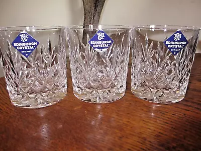 Buy Edinburgh Crystal Tay Whisky Tumbler Glasses X 3 • 60£