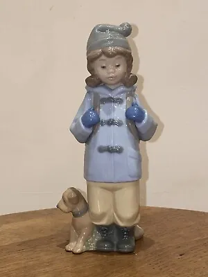 Buy Nao By Lladro 1038  Traveling Girl  Puppy And Backpack No Box Retired 2008. • 15£