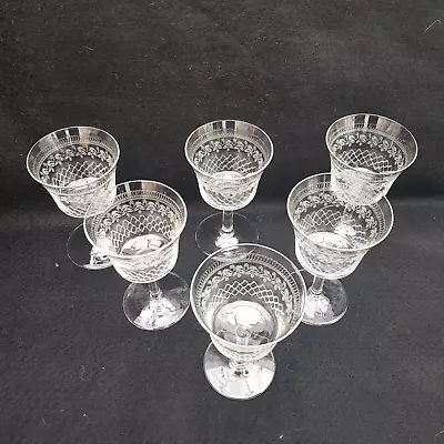 Buy 6 X VINTAGE Pall Mall LADY HAMILTON Wine GLASSES Needle Etched • 32.99£