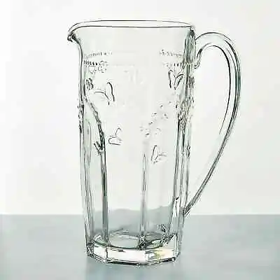 Buy Vintage Large Glass Jug - Holds 1 Litre, Pressed Glass, Vintage Design H 21 Cm • 20.79£