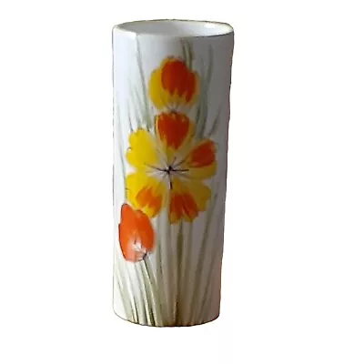 Buy VTG Mid Century Floral Italian Terracotta Tall Cylinder Vase Hand Painted 10  • 349.62£