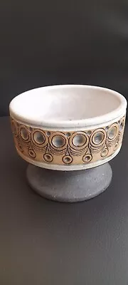 Buy Jersey Pottery Footed Bowl, Footed Dish, Vintage Ceramic Table Centrepiece • 15£
