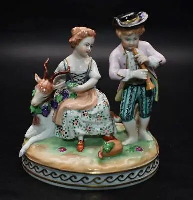 Buy Antique 19thC Carl Thieme German Porcelain Boy Girl Seasons Figure After Meissen • 45£