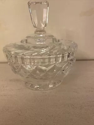 Buy Vintage Cut Glass Trinket/loose Powder Dish With Lid  • 6£