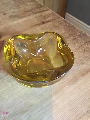 Buy Amber Glass Rudulf Turnikl Boho Czech Sklo Union Bowl/ashtray - 12 Cm • 4.99£