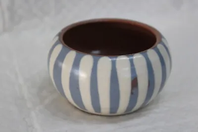 Buy Prinknash Studio Pottery Blue & White 8cm Striped Bowl - VGC • 8£