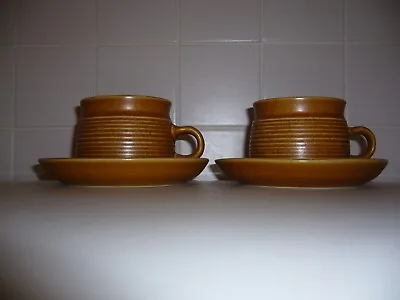Buy Vintage Denby Langley Canterbury Set Of 2 Cups And Saucers Stoneware • 7.50£