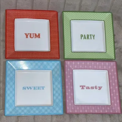 Buy Martha Stewart Collection Set Of 4 Appetizer Plates Party Yum Tasty Sweet • 25.40£