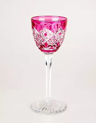 Buy Baccarat Rose Pink Rhine Wine Glass Vintage Cut To Clear Crystal Signed • 140.26£