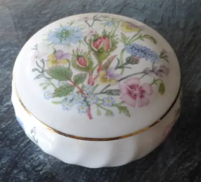 Buy Vintage  Aynsley Wild Tudor Bone China Lidded Trinket Box Pot • 4.50£