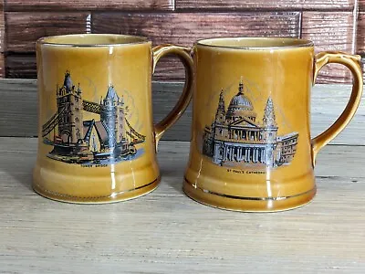 Buy WADE Pottery Ireland Set Of 2 St. Paul's Cathedral & London Bridge Coffee Mugs • 21.59£