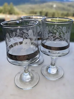 Buy Vintage Bohemia 24% Lead Crystal Glasses X 3 Sherry Glass: Floral Rose Design: • 6.32£