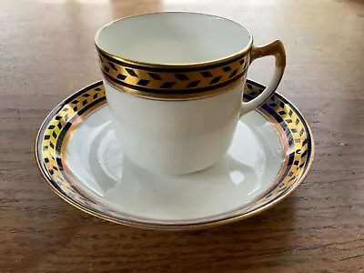 Buy Antique 1920s Adderleys Porcelain Cup & Saucer Set Gilt Cobalt Blue For Harrods • 24.99£