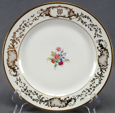 Buy JP Limoges Hand Painted Floral & Gold Monogram 8 5/8 Inch Plate • 24.13£