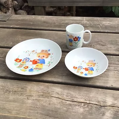 Buy Old Vintage Retro Nursery Ware By Kaiser Germany Child’s Plate Bowl Mug Set • 20£
