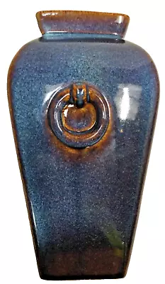 Buy Stoneware Vase Blue Drip Glaze Studio Art Pottery Decorative Home Decor • 30£