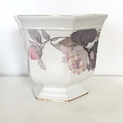 Buy Vintage Royal Winton Small Floral Planter With Gold Trim • 17.99£