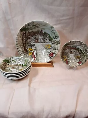 Buy Set Of Bowls British Anchor  Country Cottage 1 Serving Bowl 6 Small Bowls • 15£