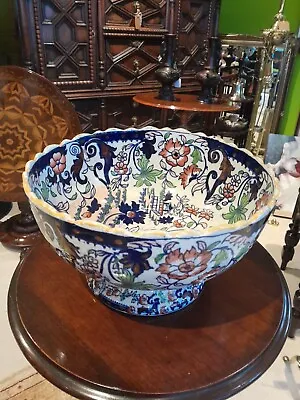 Buy Very Large Amherst Japan Ironstone Fruit Or Punchbowl • 75£