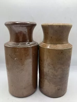 Buy 2 Old Small Stoneware Jars/ Pots, Blacking Pots • 12£