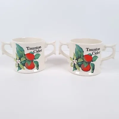 Buy Wade Pottery Taunton Cider Double Handle Mugs Vintage England Set Of 2 • 22.59£