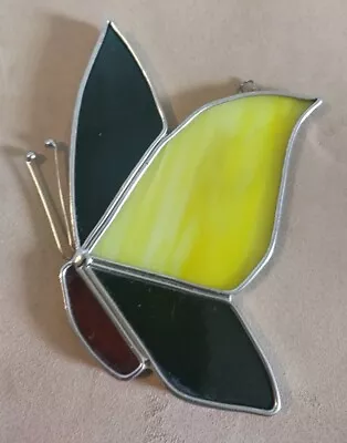Buy Vintage Butterfly Sun Catcher Stained Glass Leaded Glass  • 17.25£