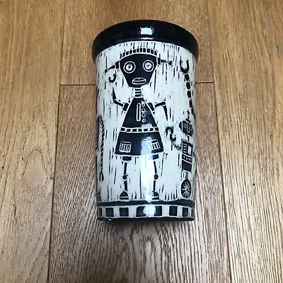 Buy Ceramic Robot Travel Mug Or Vase Original Studio Pottery Signed • 12£
