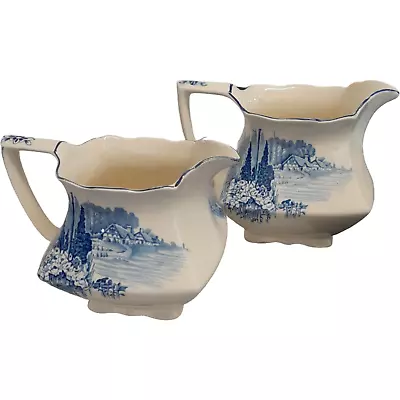 Buy Pair Of Myott Son & Co Blue And White Jugs • 4.99£