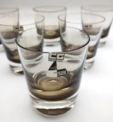 Buy Caithness Glass X6 Glass Tumblers Smokey Peat Morven 4025 Domhnall Obrion 1960s • 79.99£