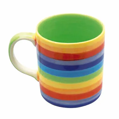 Buy Mug Rainbow Horizontal Stripes Ceramic Hand Painted  9cm Height New • 10.99£