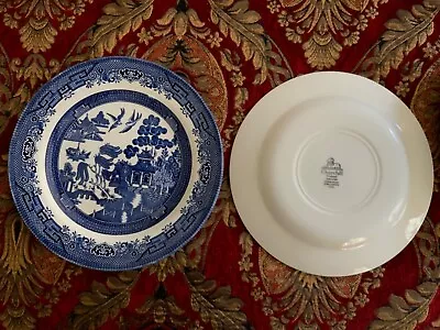 Buy 12 Vintage Churchill Of England Blue Willow 10 1/4  Dinner Plates  • 91.11£