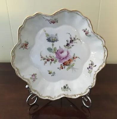 Buy 🌷🌹PRISTINE Antique Porcelain Dish DRESDEN FLOWERS By RICHARD KLEMM C.1888 • 65.54£