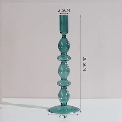 Buy Glass Candle Holder Mid Century Design Candlestick Stands Events Party Vintage • 15.04£