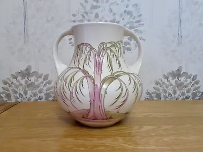 Buy William Moorcroft, Twin Handled Vase, Salt Glaze Weeping Willow Design, C 1928. • 575£