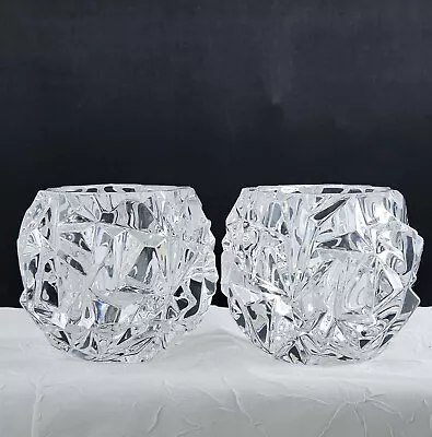 Buy Tiffany & Co Rock Cut Crystal Votive Candle Holder Set Of 2 • 66.36£