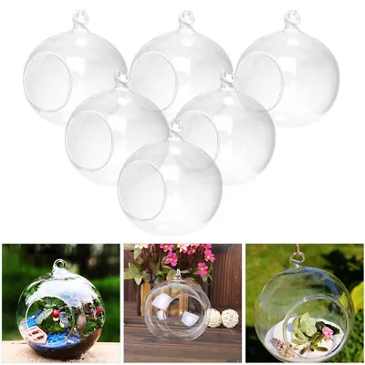Buy 36/24X Clear Glass Tea Light Holder Hanging Sphere Bauble Balls Wedding Ornament • 27.95£
