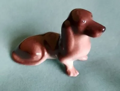Buy USSR Lomonosov *MINIATURE DASCHUND* Small Porcelain Pottery Dog • 7.99£