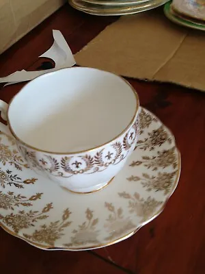 Buy Bone China Tea Cup & Saucer. Cream & Gold. Queen Anne/ Ranella. Mixed Batch. • 4.40£